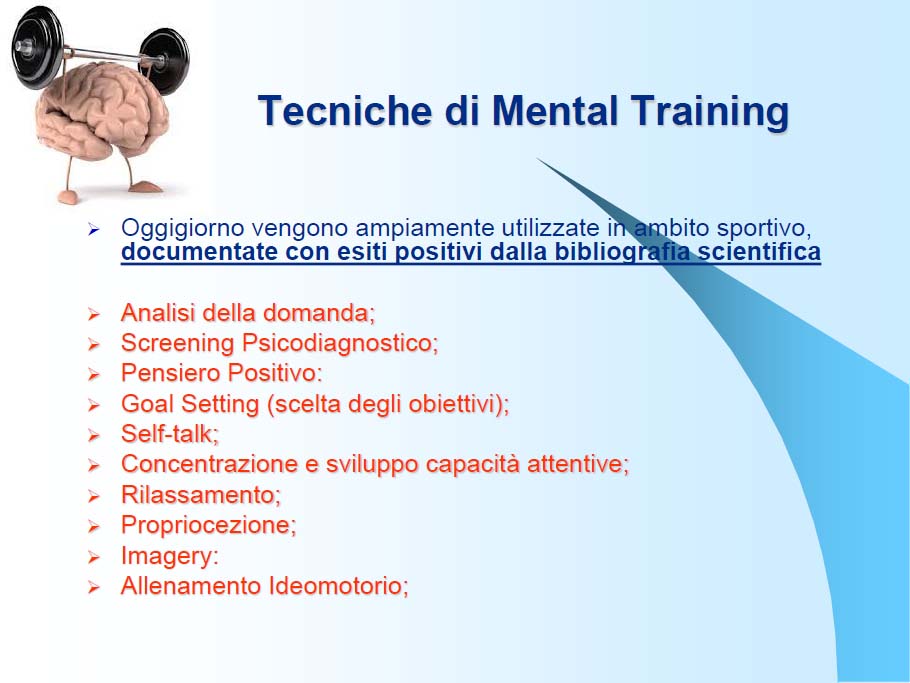 Tecniche di Mental Training (slide 17 - dott. Claudio Cresti)